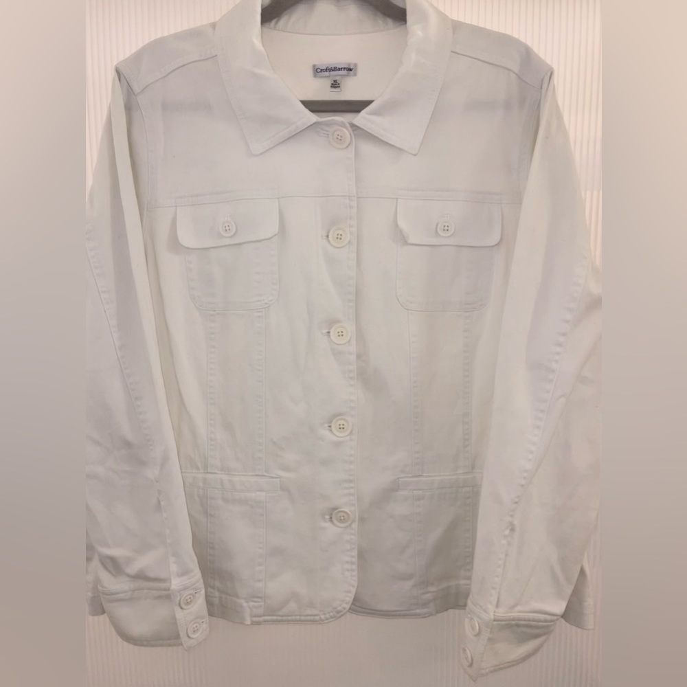 Croft & Barrow White Soft Button Up Jacket | Size XL